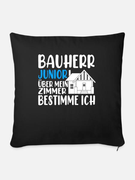 Bauherr Junior - Sofakissenbezug 45 x 45 cm - Schwarz