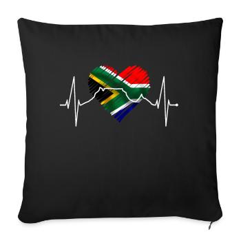 Cape Town Skyline Heart Afrique du Sud Drapeau Table Mountain - Housse de coussin décorative 45 x 45 cm - noir - Devant