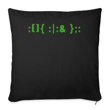 Programmeur de commandes Hacker Fork Bomb Linux Bash - Housse de coussin décorative 45 x 45 cm - noir - Devant