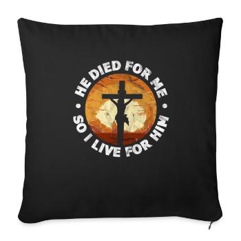 Jésus Dieu Christ Christ Religion Don - Housse de coussin décorative 45 x 45 cm - noir - Devant