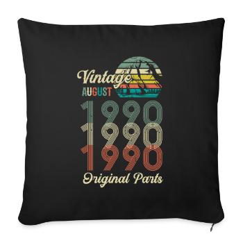 30e anniversaire Vintage Original Parts août 1990 - Housse de coussin décorative 45 x 45 cm - noir - Devant