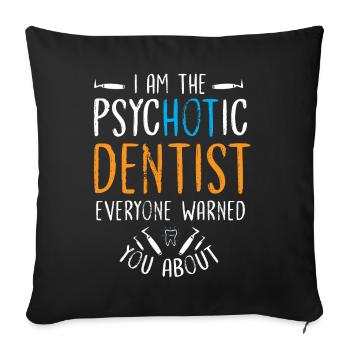 Dentiste dentiste dent dents dents cadeau dentaire - Housse de coussin décorative 45 x 45 cm - noir - Devant