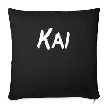 Kai name gift idea - Sofa pillowcase 17,3'' x 17,3'' (45 x 45 cm) - black - Front