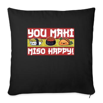 sushi - Sofa pillowcase 17,3'' x 17,3'' (45 x 45 cm) - black - Front