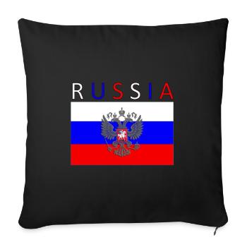 Russia flag - art design - Sofa pillowcase 17,3'' x 17,3'' (45 x 45 cm) - black - Front