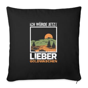 Goldwaschen Goldschürfen cooles Retro Design - Sofakissenbezug 45 x 45 cm - Schwarz - Vorne
