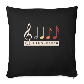 Corps sonore choral orchestre rétro - Housse de coussin décorative 45 x 45 cm - noir - Devant