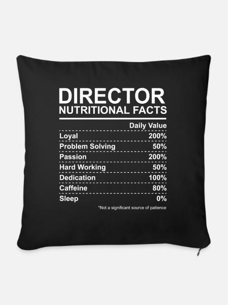 Director Nutritional Facts - Sofakissenbezug 45 x 45 cm - Schwarz