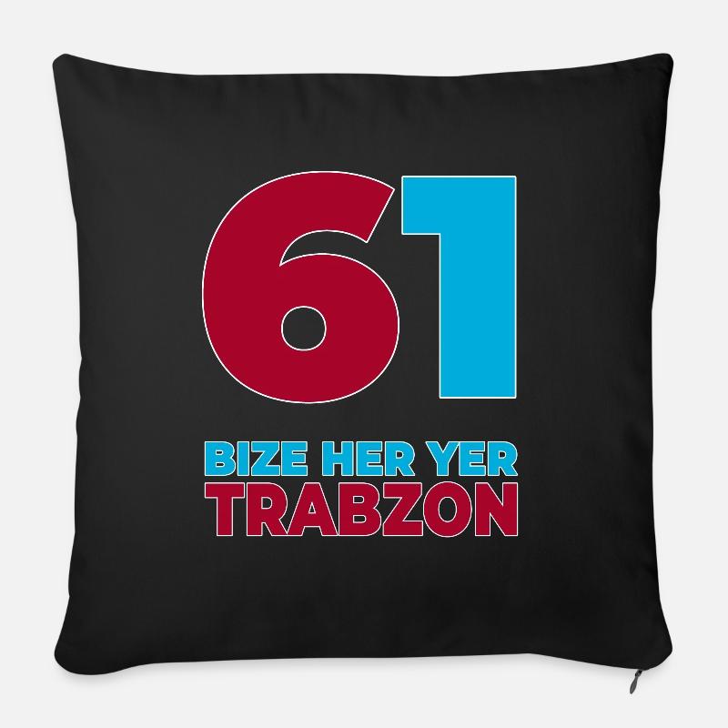 61 Trabzon - Bize her yer Trabzon - Sofakissenbezug 45 x 45 cm - Schwarz