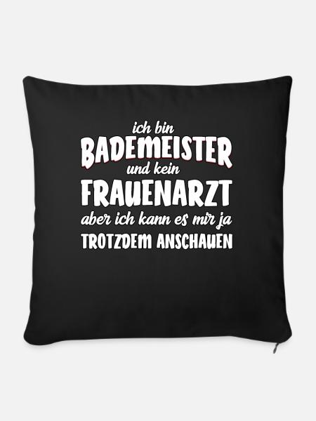 Bademeister Rettungsschwimmer Geschenk - Sofakissenbezug 45 x 45 cm - Schwarz