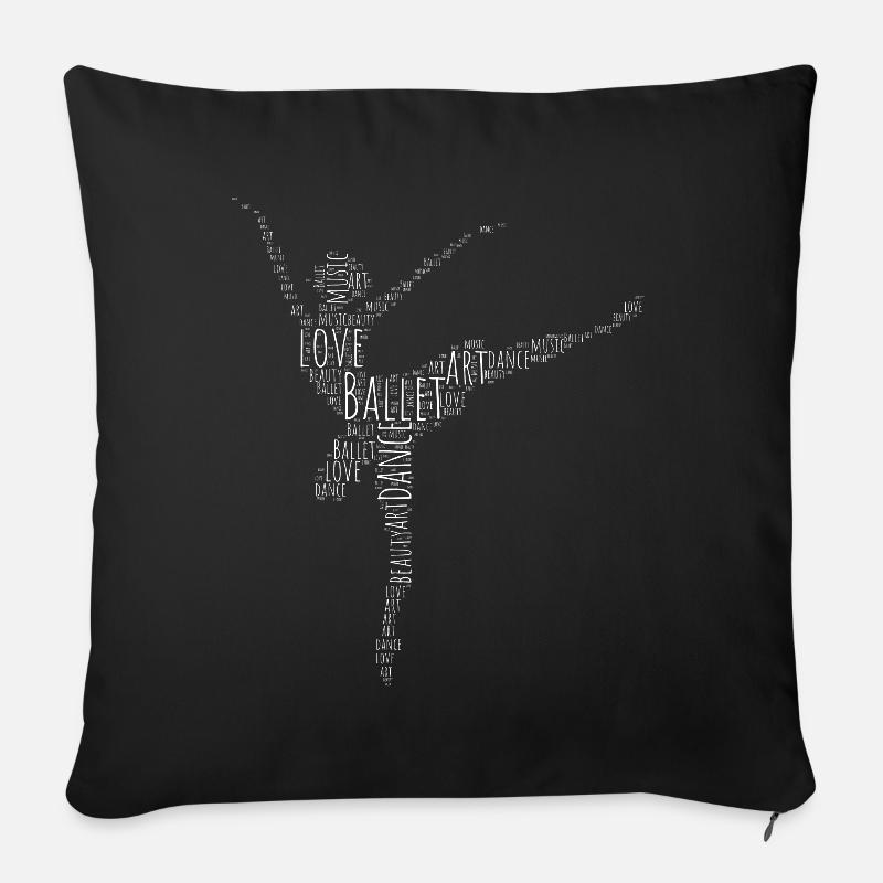 Ballett Tanzen Tänzerin - Sofakissenbezug 45 x 45 cm - Schwarz