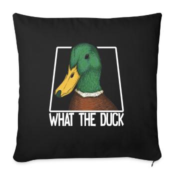 What the Duck Funny Duck WTF Pun Ducks Joke - Sofa pillowcase 17,3'' x 17,3'' (45 x 45 cm) - black - Front
