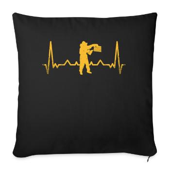 BEEKEEPER HEARTBEAT EKG Heartbeat apiculture apiculture - Housse de coussin décorative 45 x 45 cm - noir - Devant