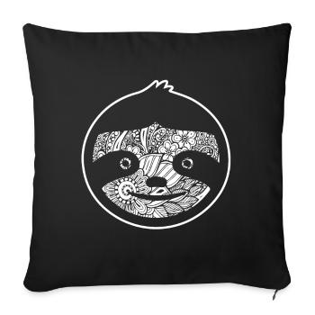 Paresseux Motif Floral Paresseux - Housse de coussin décorative 45 x 45 cm - noir - Devant