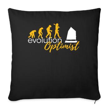 Evolution Of Optimists - Sofakissenbezug 45 x 45 cm - Schwarz - Vorne