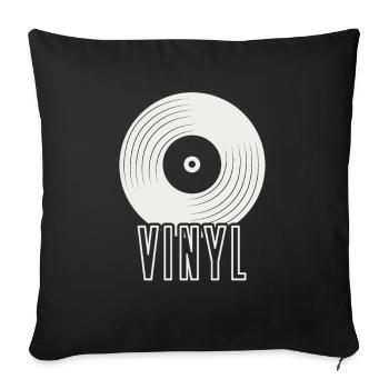Vinyl - Sofakissenbezug 45 x 45 cm - Schwarz - Vorne
