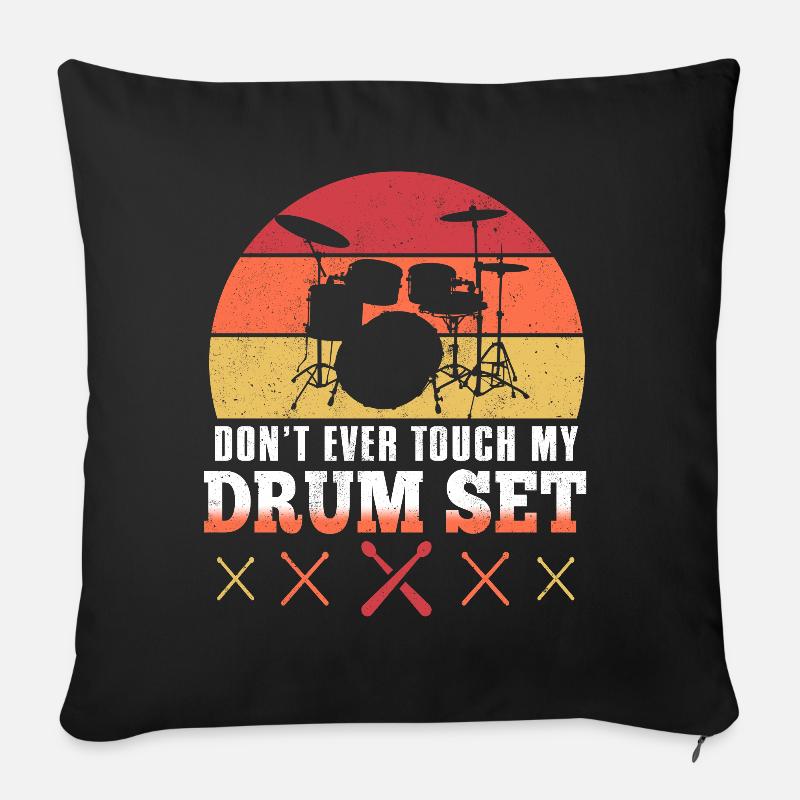 Drums Drummer Drummer Drum Gift - Sofa pillowcase 17,3'' x 17,3'' (45 x 45 cm) - black