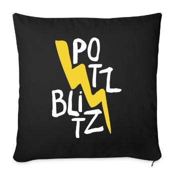 Potzblitz, design mignon drôle - Housse de coussin décorative 45 x 45 cm - noir - Devant