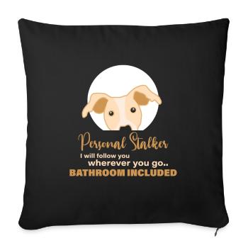 Lévrier, race de chien, whippet - Housse de coussin décorative 45 x 45 cm - noir - Devant