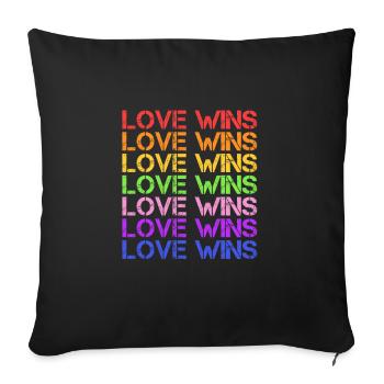 L'amour gagne - Housse de coussin décorative 45 x 45 cm - noir - Devant