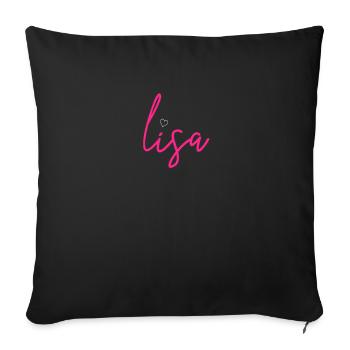 Nom de Lisa - Housse de coussin décorative 45 x 45 cm - noir - Devant