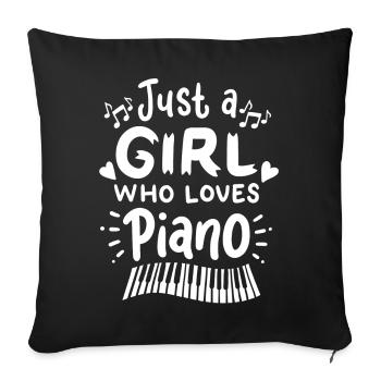 École de piano piano - Housse de coussin décorative 45 x 45 cm - noir - Devant