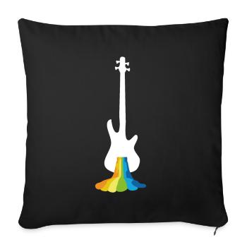 Bass Player Gift Bass Guitar Rainbow Bassist - Housse de coussin décorative 45 x 45 cm - noir - Devant