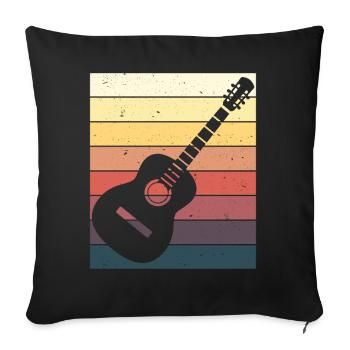 Joueur de guitare Cadeau guitare acoustique - Housse de coussin décorative 45 x 45 cm - noir - Devant