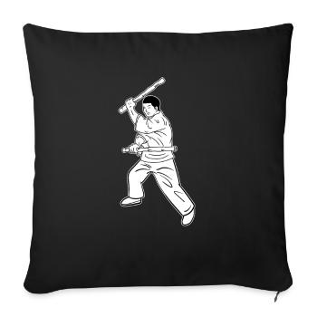 Kali Arnis Escrima Philippinische Kampfkunst - Sofakissenbezug 45 x 45 cm - Schwarz - Vorne
