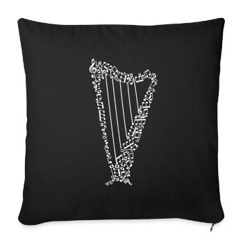 harp - Sofa pillowcase 17,3'' x 17,3'' (45 x 45 cm) - black - Front