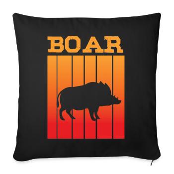 Wild boar shadow play in the sunset - Sofa pillowcase 17,3'' x 17,3'' (45 x 45 cm) - black - Front