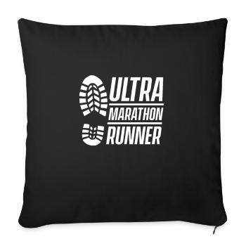 Coureurs ultra marathon Coureurs ultra marathon - Housse de coussin décorative 45 x 45 cm - noir - Devant