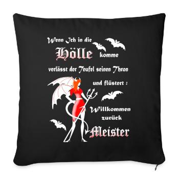 Teufel Satan Luzifer - Sofakissenbezug 45 x 45 cm - Schwarz - Vorne