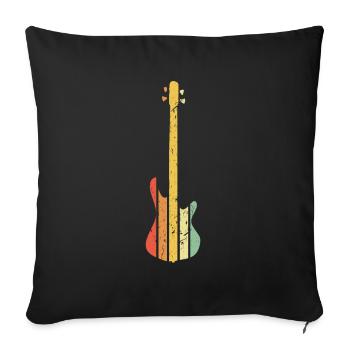Bassiste Cadeau Bassiste Basse Couleur Coucher De Soleil Bassiste - Housse de coussin décorative 45 x 45 cm - noir - Devant