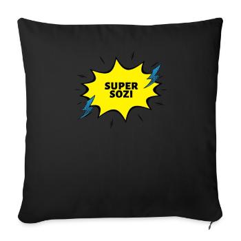 Super Social Work Gift - Sofa pillowcase 17,3'' x 17,3'' (45 x 45 cm) - black - Front