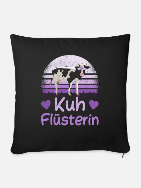 Kuh Flüsterin Kühe Landwirtin Geschenk - Sofakissenbezug 45 x 45 cm - Schwarz