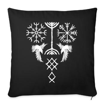 Viking tattoo design nordic mythology - Sofa pillowcase 17,3'' x 17,3'' (45 x 45 cm) - black - Front
