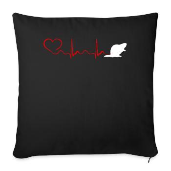 Heartbeat Bever T shirt - Sofa pillowcase 17,3'' x 17,3'' (45 x 45 cm) - black - Front