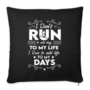 Running jogging sport gift - Sofa pillowcase 17,3'' x 17,3'' (45 x 45 cm) - black - Front