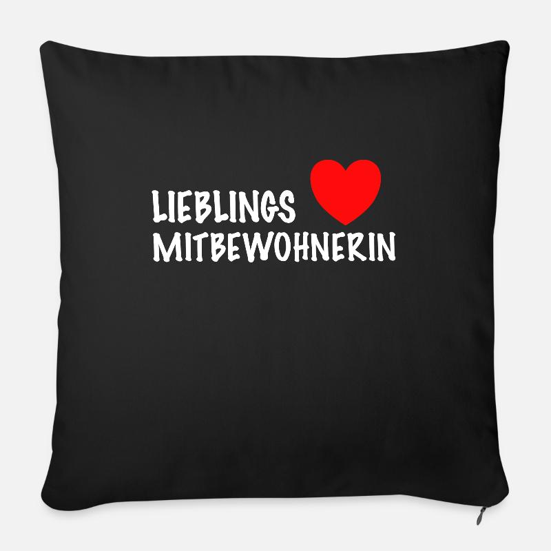 Lieblings Mitbewohnerin WG Geschenkidee - Sofakissenbezug 45 x 45 cm - Schwarz