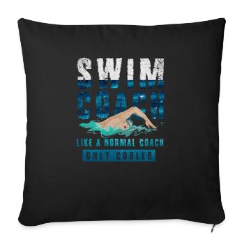 Entraîneur de natation natation - Housse de coussin décorative 45 x 45 cm - noir - Devant