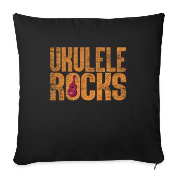 Roches de ukulélé - Housse de coussin décorative 45 x 45 cm - noir - Devant