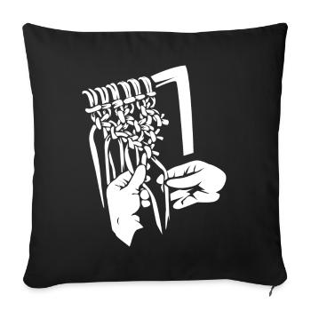 Makramee Knüpftechnik - Sofakissenbezug 45 x 45 cm - Schwarz - Vorne