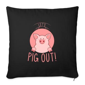 Schwein, Schwein Schweine, Schwein Bauer - Sofakissenbezug 45 x 45 cm - Schwarz - Vorne