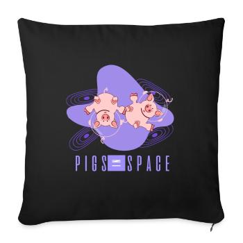 Cochon, éleveur de porcs, cochon drôle - Housse de coussin décorative 45 x 45 cm - noir - Devant
