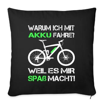 MTB Mit Akku Fahre Pro E-Mountainbike Bike E-MTB - Sofakissenbezug 45 x 45 cm - Schwarz - Vorne