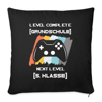 5 Klasse Einschulung 5. Klasse Gaming Level - Sofakissenbezug 45 x 45 cm - Schwarz - Vorne