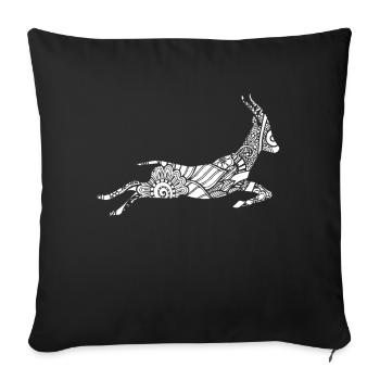 Gazelle Gazelle Floral Pattern - Housse de coussin décorative 45 x 45 cm - noir - Devant