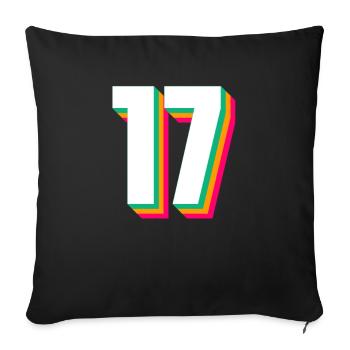 17 - Sofa pillowcase 17,3'' x 17,3'' (45 x 45 cm) - black - Front