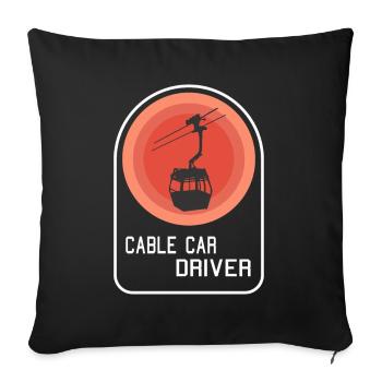 Distressed Cable Car Present Idea - Sofa pillowcase 17,3'' x 17,3'' (45 x 45 cm) - black - Front